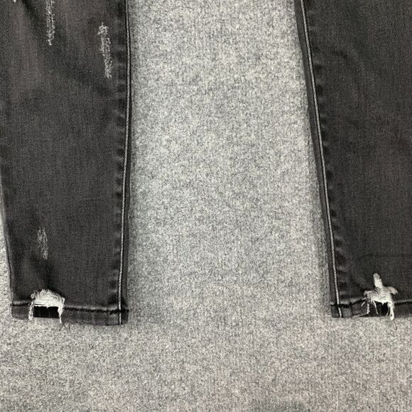 KanCan Cora Jean Womens 3/25 Light Gray Mid Rise Distressed Ripped Super Skinny - Picture 3 of 15